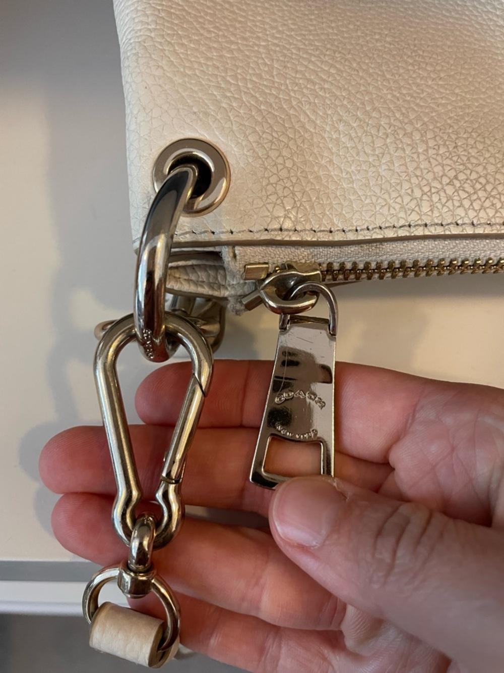Coach Charley Leather Shoulder Bag with Embossed Carriage - Picture 12 of 12